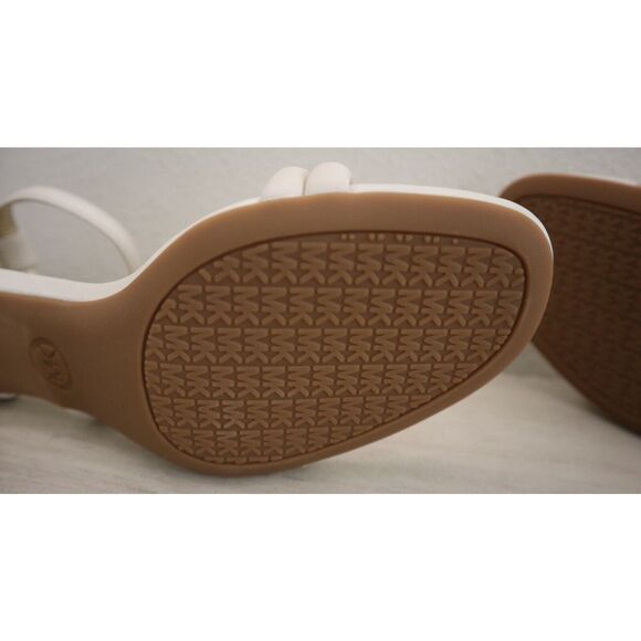 Michael Kors Women's Sz 8M Light Cream Leather Porter Strappy Mid Sandals - Picture 11 of 15